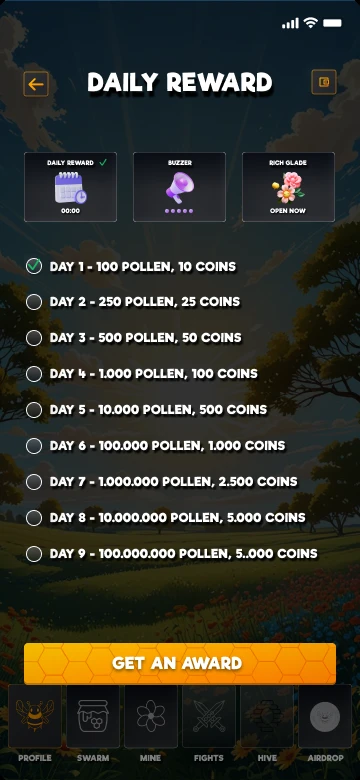The daily reward that grows from day to day