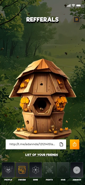 A newcomer's hive: nobody to invite yet, the link in plain sight
