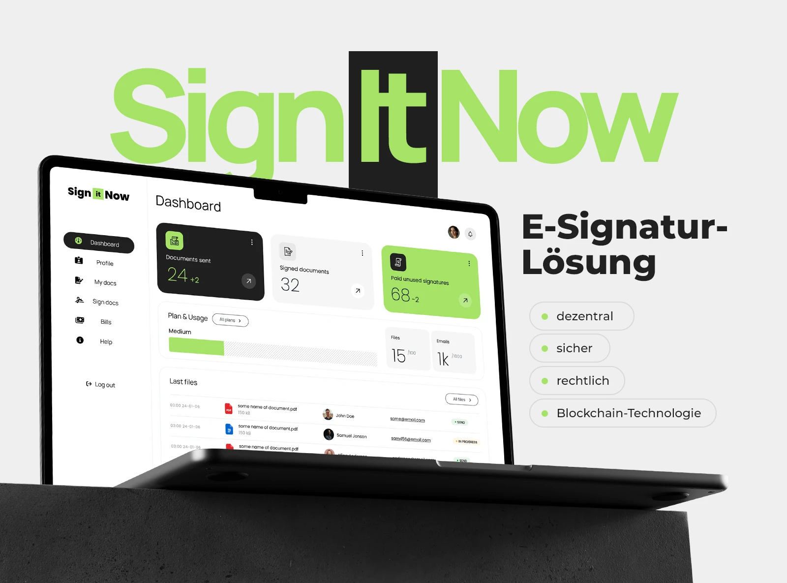 SignItNow - Dienst für elektronische Signaturen auf der Blockchain