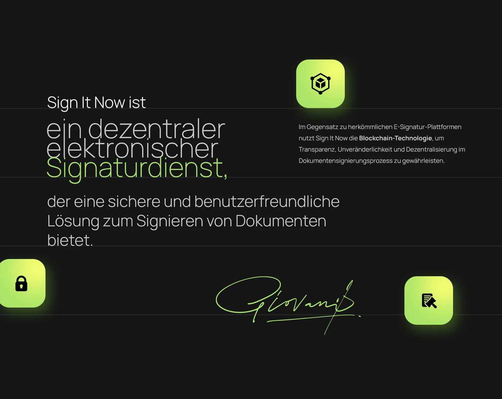SignItNow - dezentraler elektronischer Signaturdienst