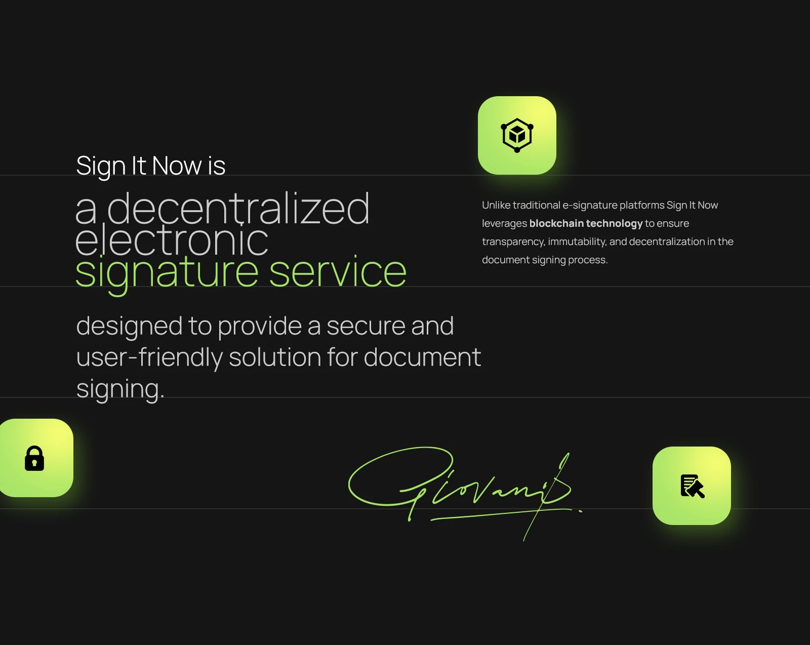 SignItNow - a decentralised electronic signing service