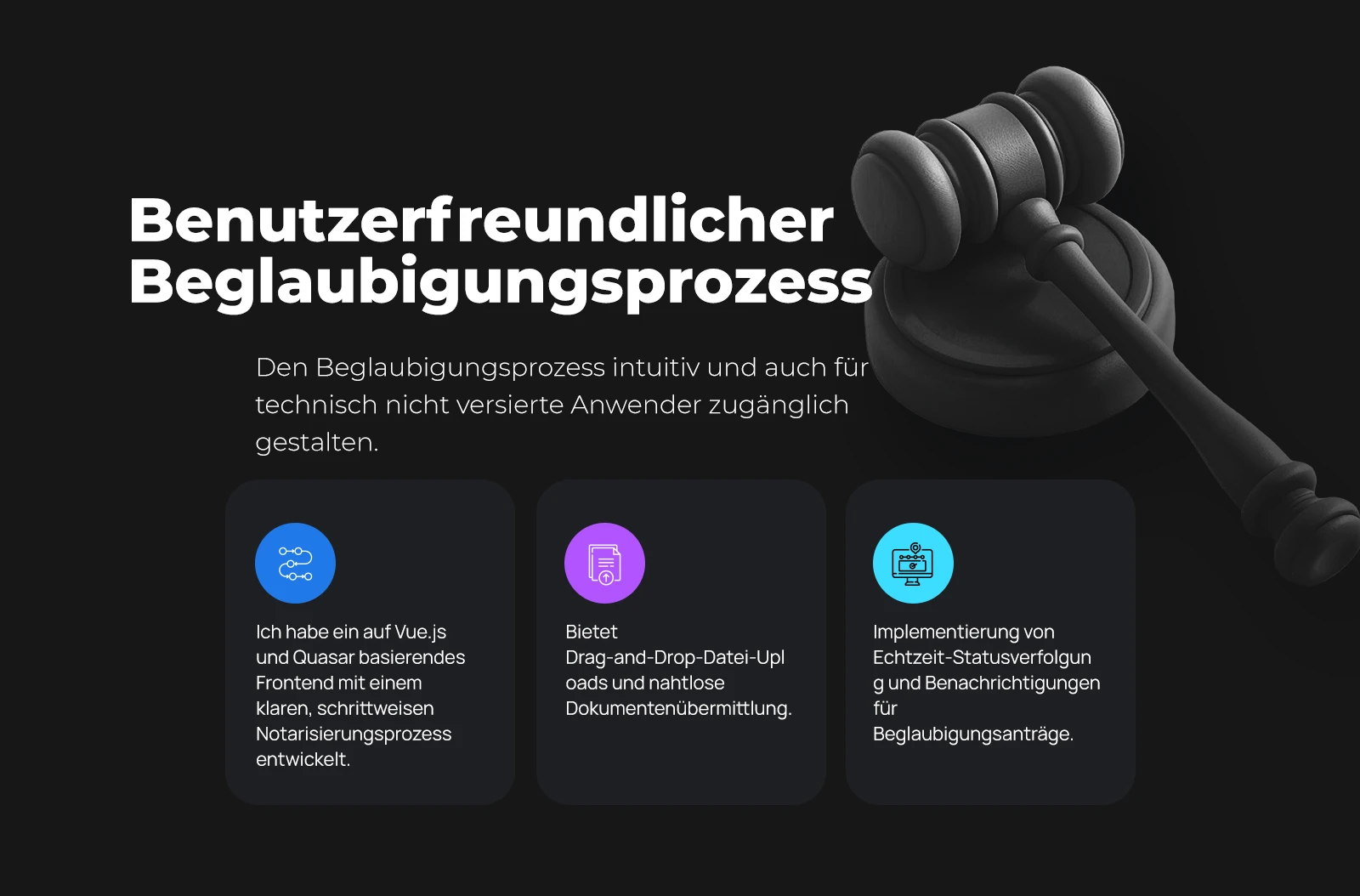 Nutzerfreundlicher Ablauf der Beglaubigung von Dokumenten