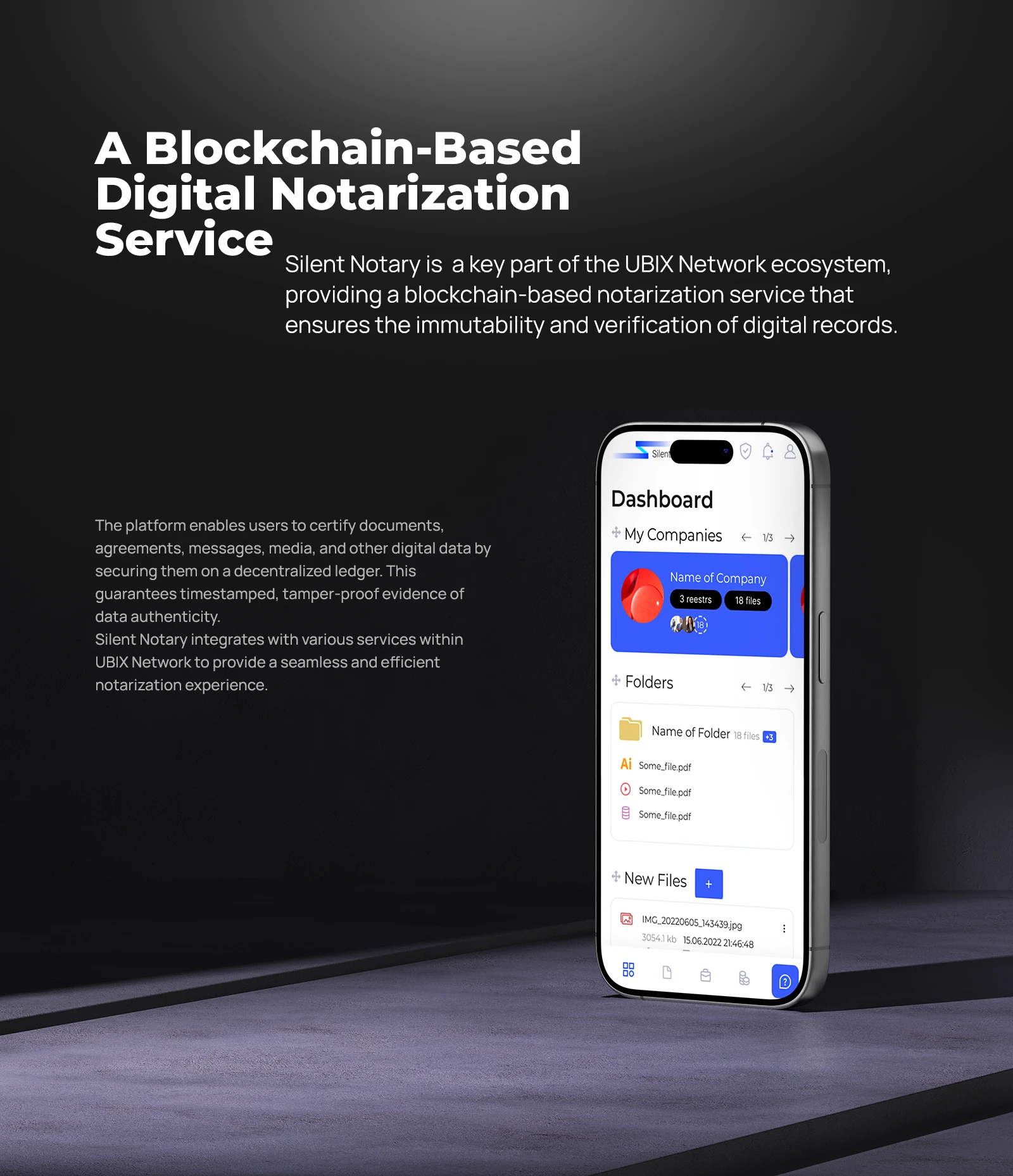 A digital notarisation service built on the blockchain