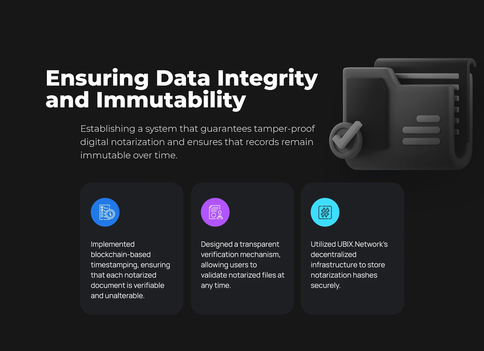 Ensuring the integrity and immutability of notarised data