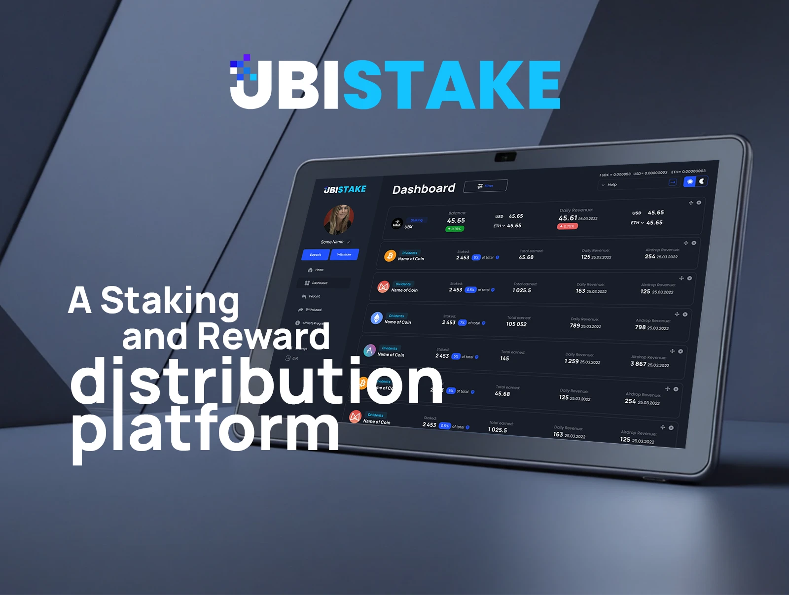 UbiStake - a staking and dividend distribution platform