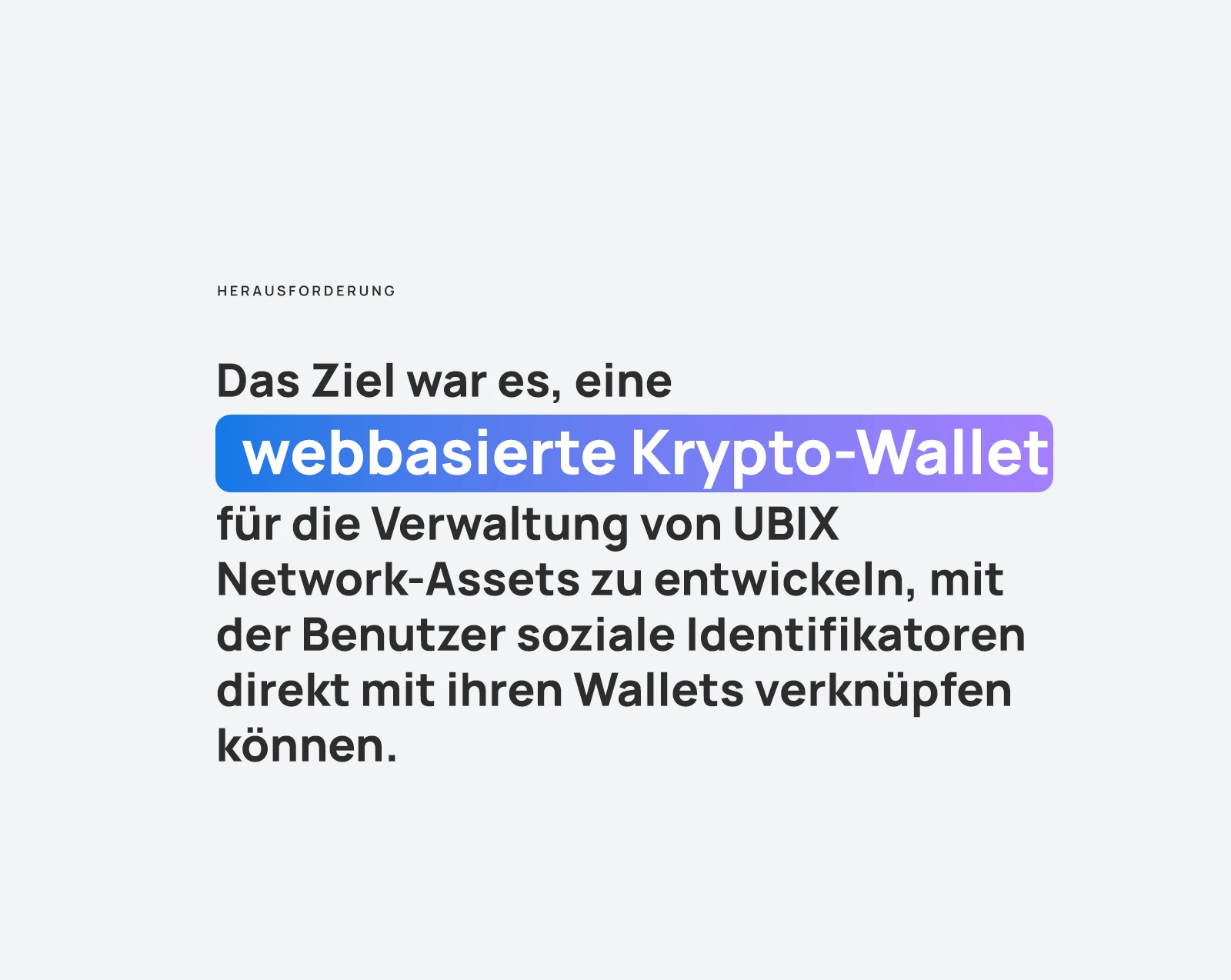 Projektziel: ein Wallet, das soziale Kennungen mit Adressen verknüpft