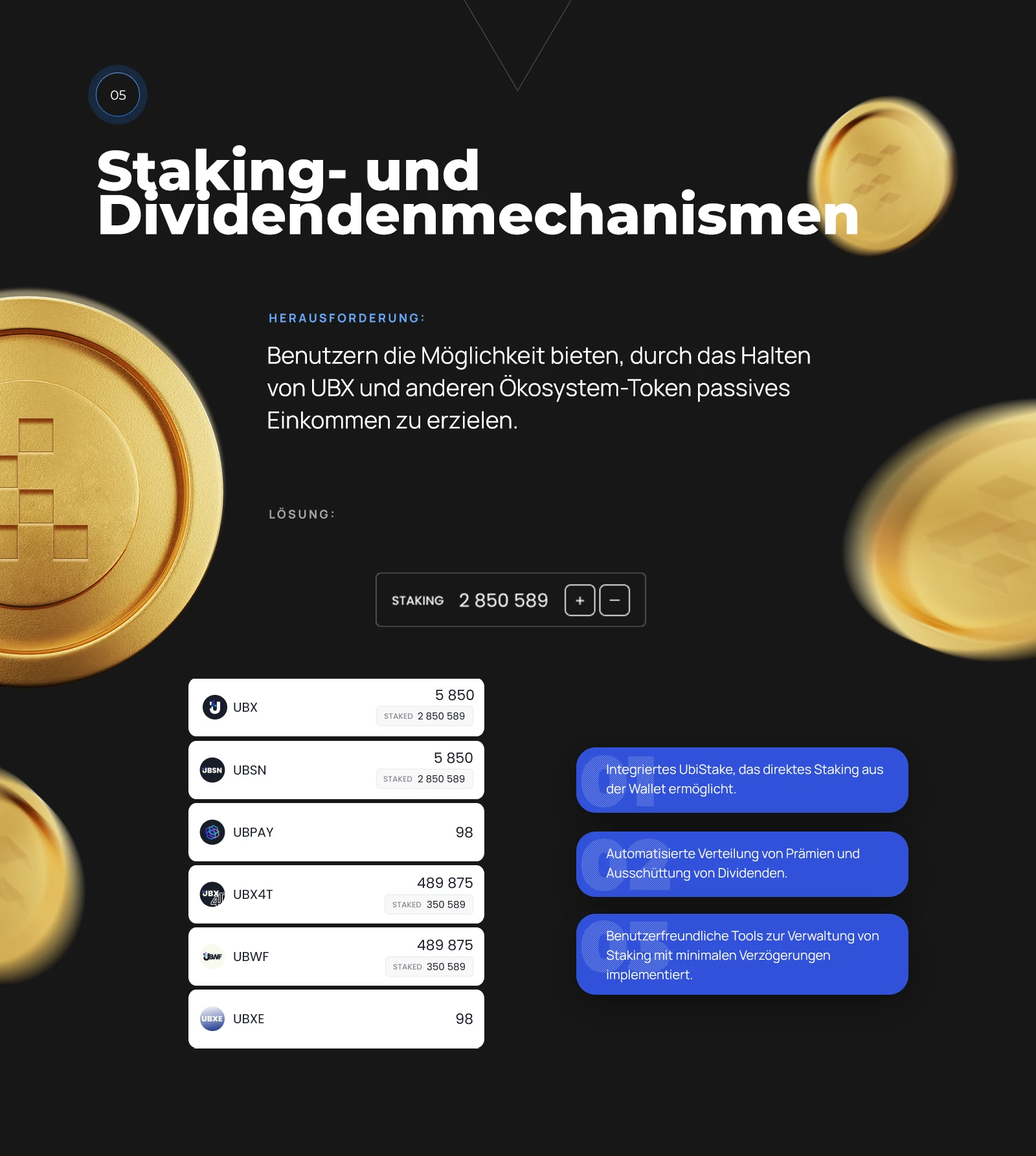 Staking und Auszahlung der Belohnungen direkt aus dem Wallet