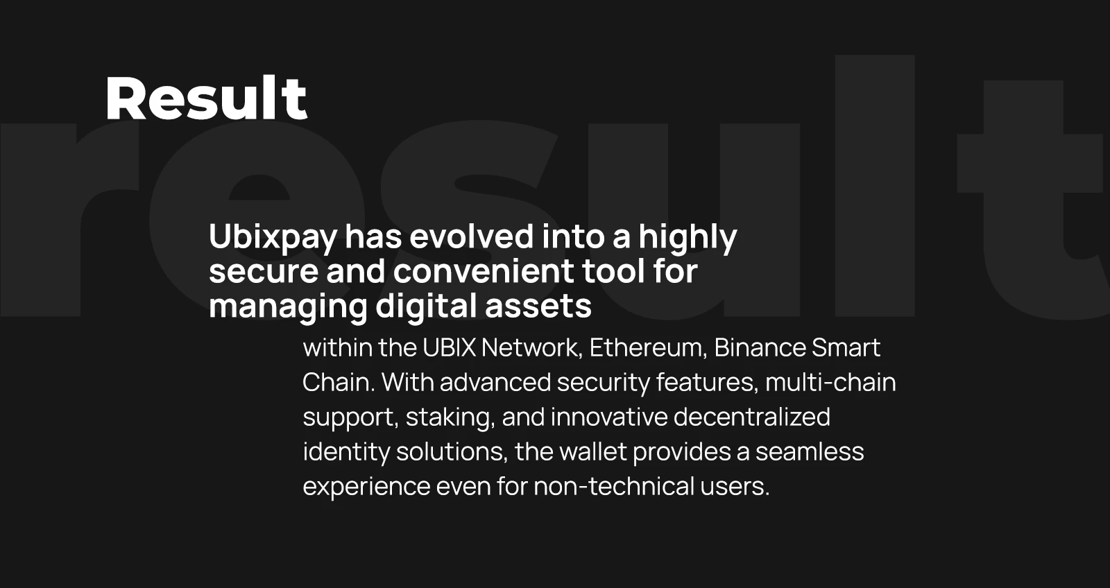 Result: managing assets across three networks from a single wallet