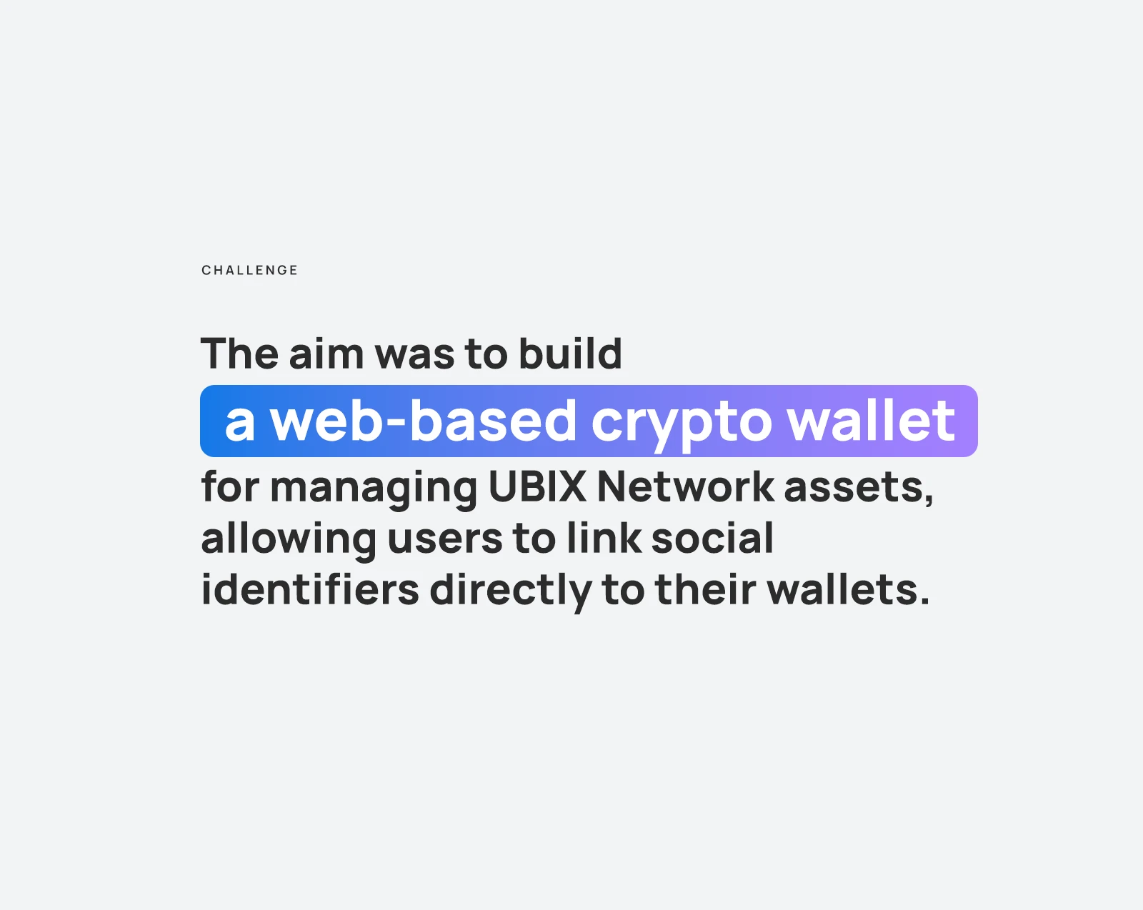 Project goal: a wallet that links social identifiers to addresses