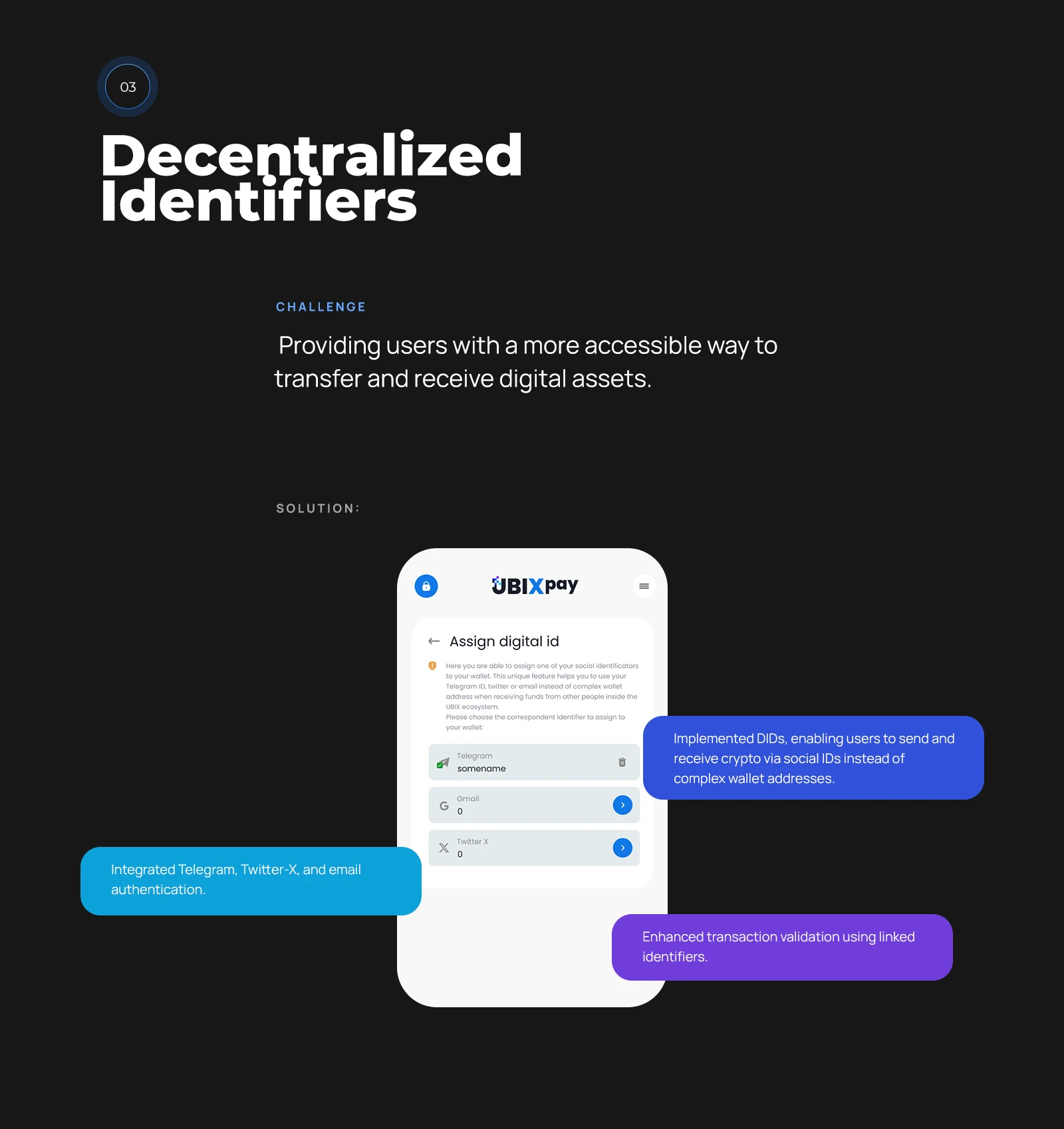 Decentralised identifiers: transfers via Telegram, X and email instead of an address