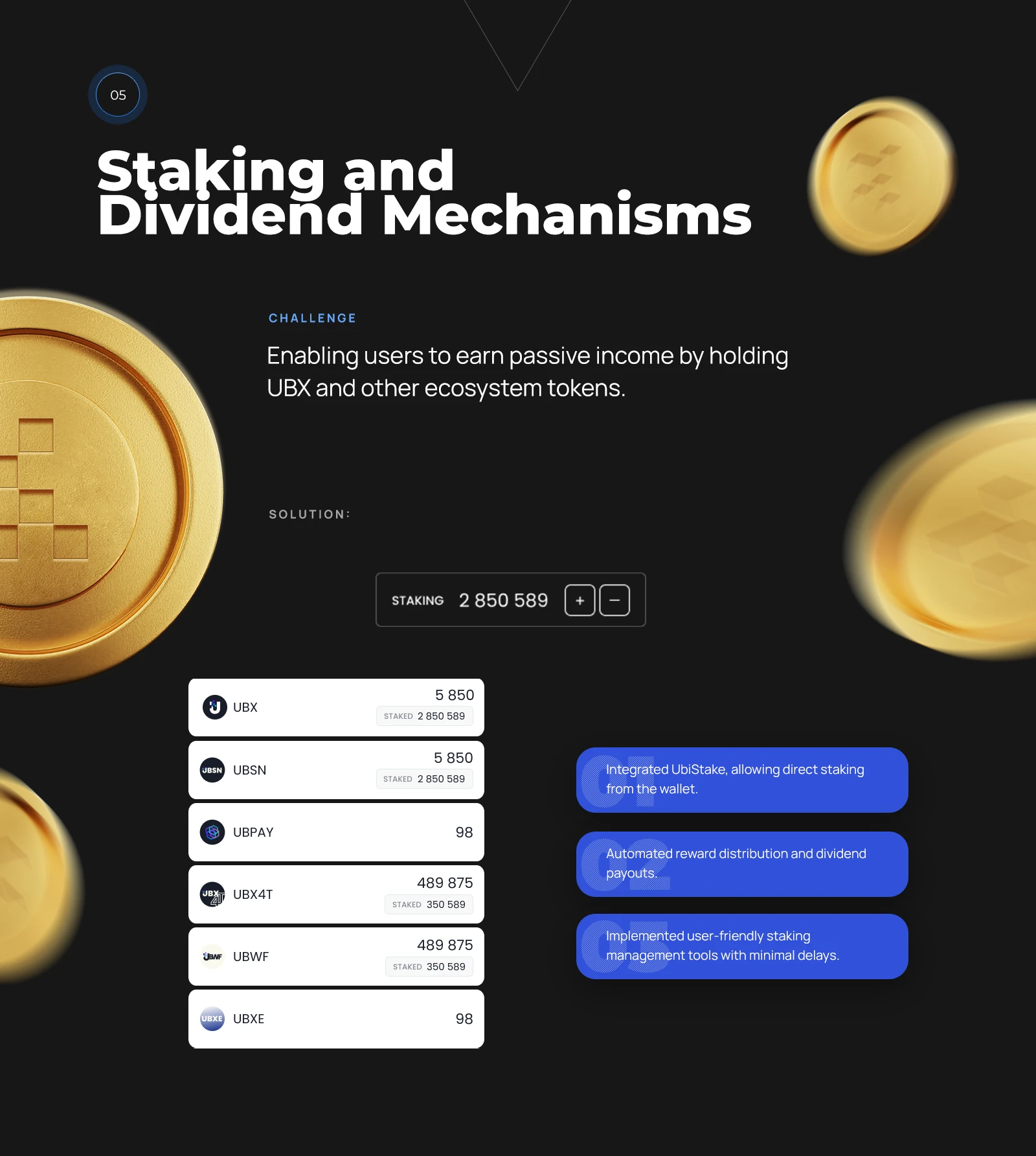 Staking and reward payouts straight from the wallet